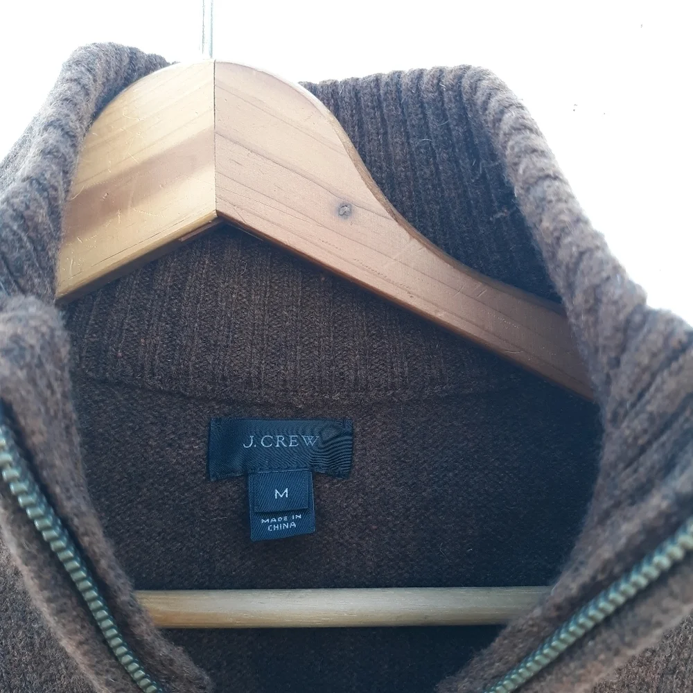 J. Crew Lambswool Sweater Rust Brown Med.